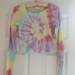 Urban outfitters cropped tie dye long sleeve top